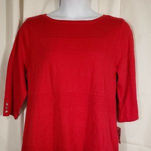 Karen Scott Plus Size Red Pullover top. Sz 1X